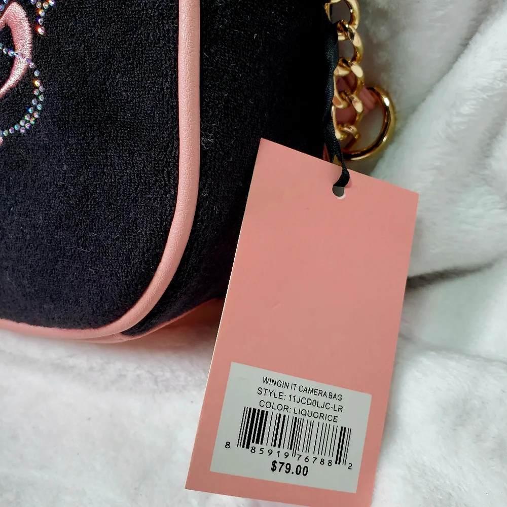 Juicy Couture Wingin‎ It Y2K Crossbody Camera Bag Butterfly Design Rhinestones